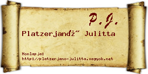 Platzerjanó Julitta névjegykártya